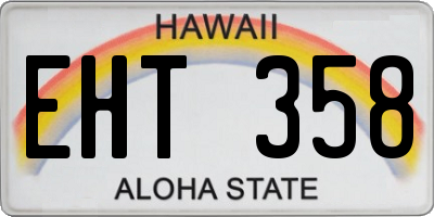 HI license plate EHT358
