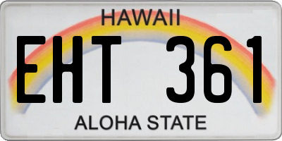 HI license plate EHT361
