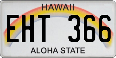 HI license plate EHT366