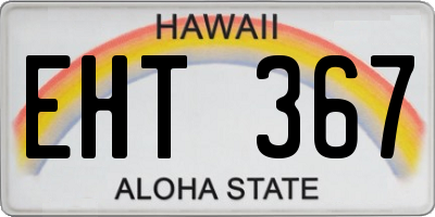 HI license plate EHT367