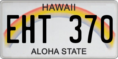 HI license plate EHT370
