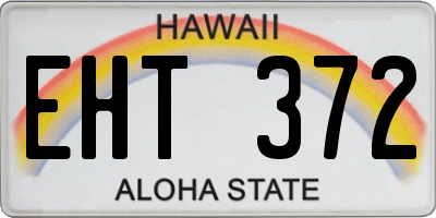 HI license plate EHT372