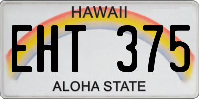 HI license plate EHT375