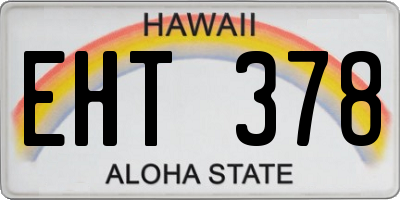 HI license plate EHT378