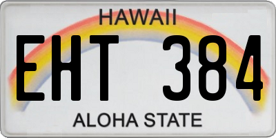 HI license plate EHT384