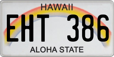 HI license plate EHT386