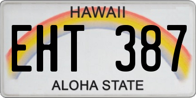 HI license plate EHT387