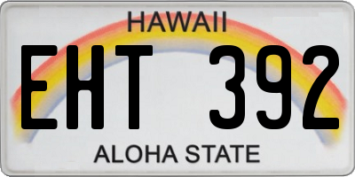 HI license plate EHT392