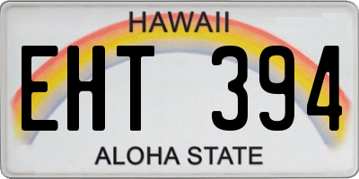 HI license plate EHT394