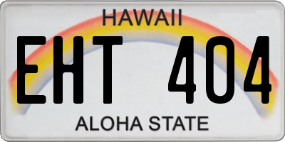 HI license plate EHT404