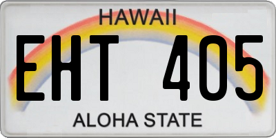 HI license plate EHT405