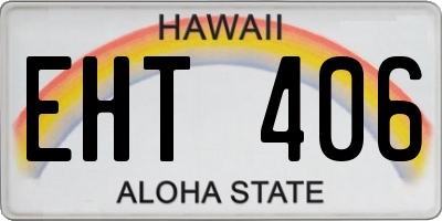 HI license plate EHT406