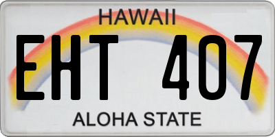HI license plate EHT407