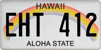 HI license plate EHT412