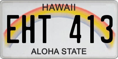 HI license plate EHT413