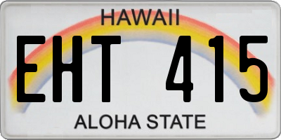 HI license plate EHT415