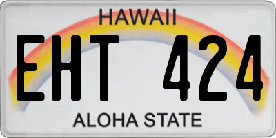 HI license plate EHT424