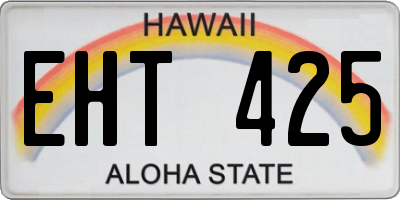 HI license plate EHT425