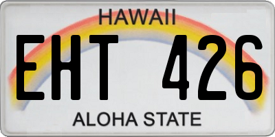 HI license plate EHT426
