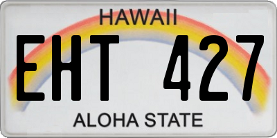 HI license plate EHT427