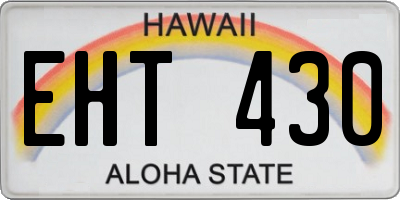 HI license plate EHT430