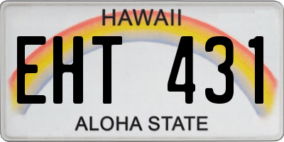 HI license plate EHT431