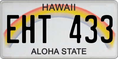 HI license plate EHT433
