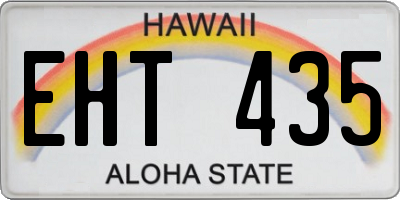 HI license plate EHT435