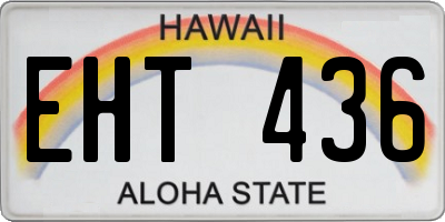 HI license plate EHT436
