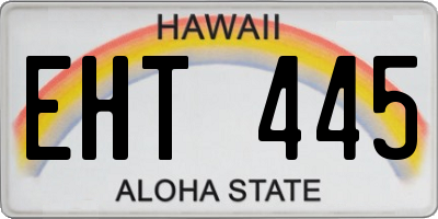 HI license plate EHT445