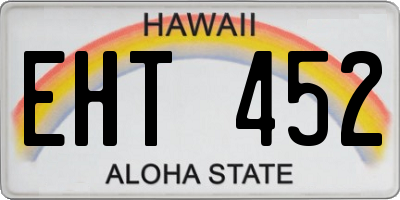 HI license plate EHT452