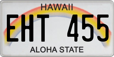 HI license plate EHT455