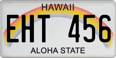 HI license plate EHT456