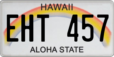 HI license plate EHT457