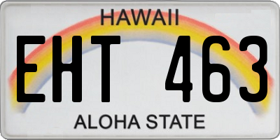 HI license plate EHT463