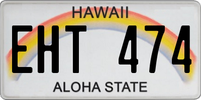 HI license plate EHT474