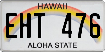 HI license plate EHT476