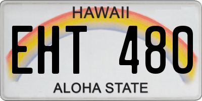 HI license plate EHT480