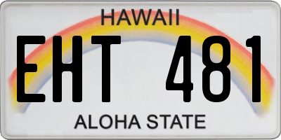 HI license plate EHT481
