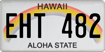 HI license plate EHT482