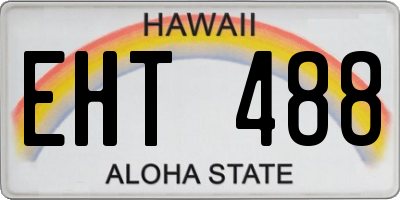 HI license plate EHT488