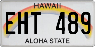 HI license plate EHT489