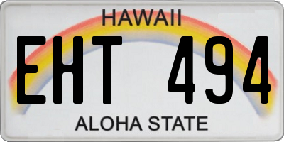 HI license plate EHT494