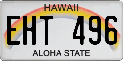HI license plate EHT496
