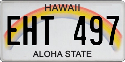 HI license plate EHT497