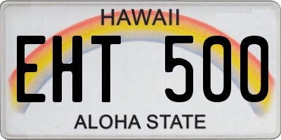 HI license plate EHT500