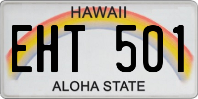 HI license plate EHT501