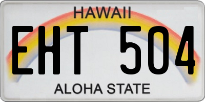 HI license plate EHT504