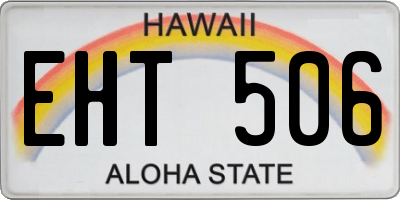 HI license plate EHT506