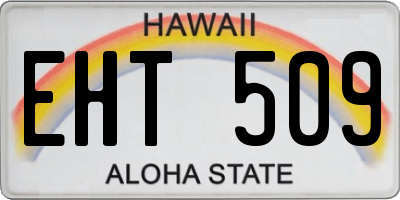 HI license plate EHT509